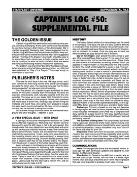 Captain's Log #50 Supplemental